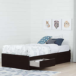 South Shore South Shore Vito Twin Mates Bed (39) With 3 Drawers - Chocolate