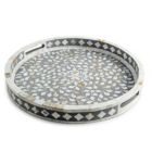 Alternate image 0 for GAURI KOHLI Jodhpur Mother of Pearl Decorative Tray - Gray, 18"