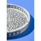 Alternate image 3 for GAURI KOHLI Jodhpur Mother of Pearl Decorative Tray - Gray, 18"