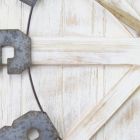 Alternate image 3 for HomeRoots Decor Square Distressed Wood and Metal Wall Clock with Vintage Touch - 321222