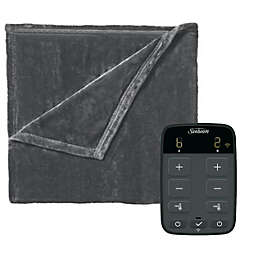 Sunbeam King Size Electric Luxurious Velvet Heated Blanket in Slate with Wi-Fi Connection