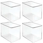 Alternate image 0 for mDesign Stackable Closet Shoe Storage Bin Box with Lid, Clear, 4-Pack