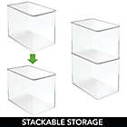 Alternate image 1 for mDesign Stackable Closet Shoe Storage Bin Box with Lid, Clear, 4-Pack