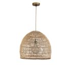 Alternate image 0 for ELE Light & Decor Aura 1-Light Brown Pendant Design Pendant Light with Rattan Shade