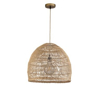 ELE Light & Decor Aura 1-Light Brown Pendant Design Pendant Light with Rattan Shade. View a larger version of this product image.