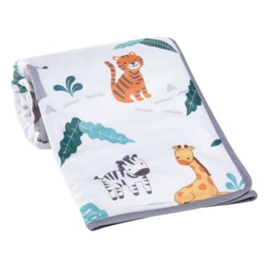 Bedtime Originals Mighty Jungle Animals White Fleece Baby Blanket. View a larger version of this product image.