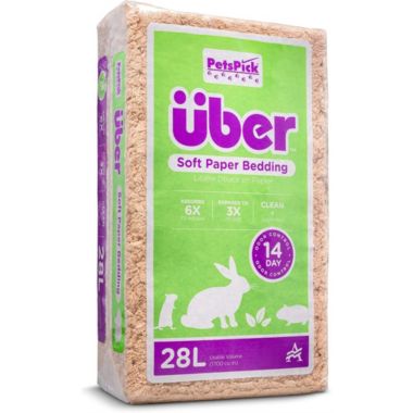 PetsPick Uber Soft Paper Pet Bedding for Small Animals, Natural 28L. View a larger version of this product image.