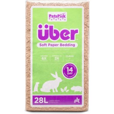 PetsPick Uber Soft Paper Pet Bedding for Small Animals, Natural 28L. View a larger version of this product image.