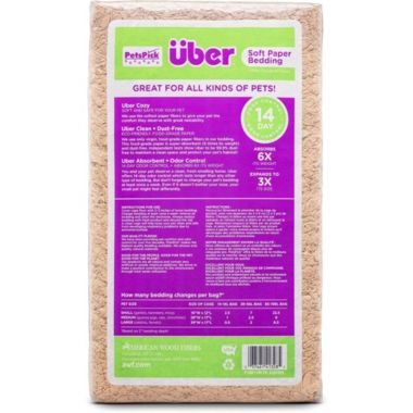 PetsPick Uber Soft Paper Pet Bedding for Small Animals, Natural 28L. View a larger version of this product image.