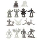 Alternate image 1 for SCS Direct Monster Mini Action Figure Playset- 100 Horror Toy Miniatures w 13 Unique Sculpts - Dracula, Frankenstein, Giant Spiders and More- XL 1/32nd Scale Halloween Character Accessories