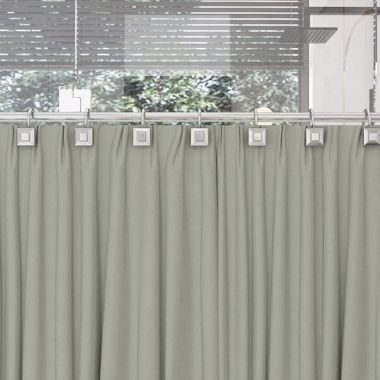 Infinity Merch 12 Pieces Bath Curtain Hook in Square Nickel Silver Plating. View a larger version of this product image.