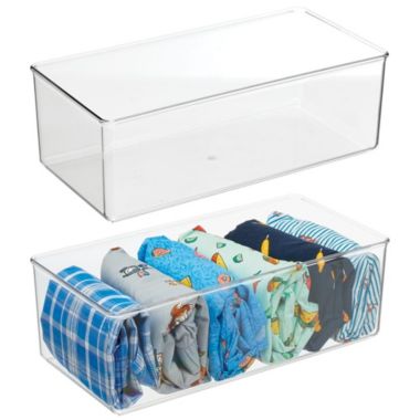 mDesign Plastic Drawer Organizer Bin for Closets - Clear. View a larger version of this product image.