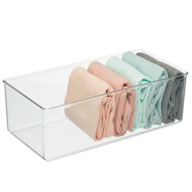 mDesign Plastic Drawer Organizer Bin for Closets - Clear. View a larger version of this product image.