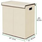 Alternate image 2 for mDesign Divided Laundry Hamper Basket with Lid, Chrome Handles