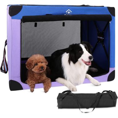 Ownpets Portable Dog Crate,XL Size(Blue and Purple). View a larger version of this product image.