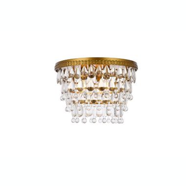 Elegant Lighting Nordic 3 lights brass flush mount. View a larger version of this product image.