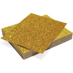 Bright Creations Chunky Gold Glitter Paper Sheets for Crafts (11 x 8.75 in, 30 Pack)