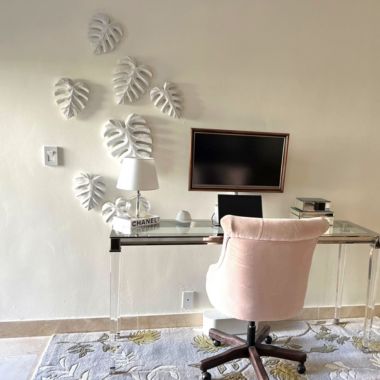 Things2Die4 Set of 3 Tropical Leaf Hand Carved Wood Sculptures Wall Hanging Plaque Art Decor. View a larger version of this product image.