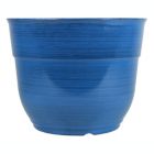 Alternate image 0 for Garden Elements Glazed Brushed Happy Large Plastic Planter, Dark Blue, 15 Inch