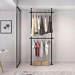 Miumaeov Hanging Clothing Bar for Home in Black