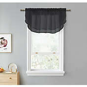 Kate Aurora Living Double Layered Sheer Rod Pocket Ascot Window Valances - 55 in. W x 24 in. L, Black