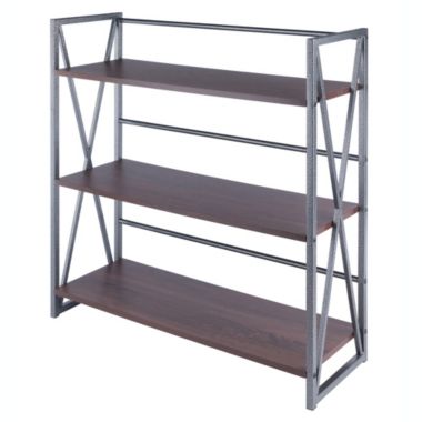 Winsome Isa 3-Tier Shelf, Graphite and Walnut. View a larger version of this product image.