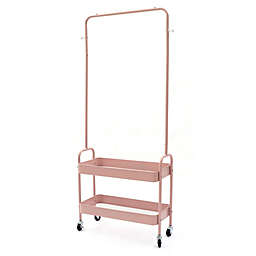 Kitcheniva Garment Rack Clothes Hanger Stand w/ Wheels, Pink