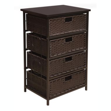 Badger Basket Co. August Collection Tall Four Basket Storage Unit - Espresso. View a larger version of this product image.