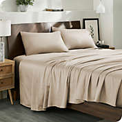 Bare Home 100% Organic Cotton Sheet Set - Silky Smooth Sateen Weave - Warm & Luxurious Sateen (French Beige, King)