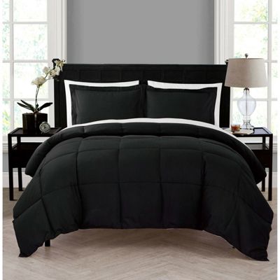 Kate Aurora Living Goose Down Alternative Bed in a Bag Complete Comforter Set - Twin, Black