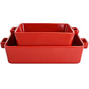 Martha Stewart 2 Piece Square and Rectangular Baking Dish Set in Red