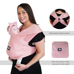 Baby K'tan Pre-Wrapped Ready To Wear Baby Carrier  Active Heather Coral Yoga S