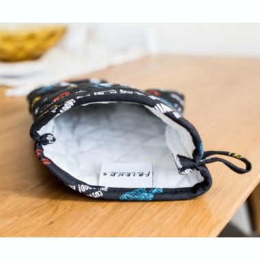 Friends TV Show Icons & Quotes Black Oven Mitt   Cute Home Kitchen Accessories and Household Items, Housewarming Gift   Thick Heat Resistant Gloves For Cooking and Baking. View a larger version of this product image.