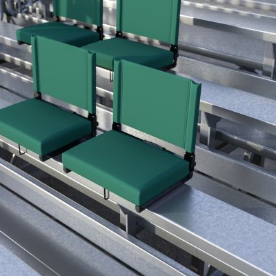 Emma and Oliver Set of 2 500 lb. Rated Lightweight Stadium Chair with Ultra-Padded Seat, Hunter Green