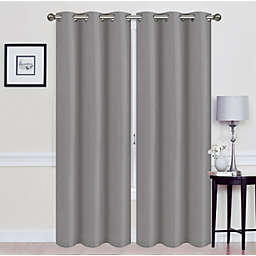 Solid Blackout Grommet Curtain Panels With Foam Backing (Set of 2)