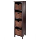 Alternate image 0 for Milan 5-Pc Storage Shelf with 4 Foldable Woven Baskets, Walnut