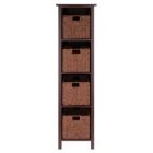 Alternate image 1 for Milan 5-Pc Storage Shelf with 4 Foldable Woven Baskets, Walnut