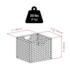 Alternate image 3 for Milan 5-Pc Storage Shelf with 4 Foldable Woven Baskets, Walnut