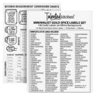 Alternate image 2 for Talented Kitchen Set of 24 Gold Cap Glass Spice Jars with Labels, Empty 4oz Containers with Shaker Lids, 284 Preprinted Stickers in 2 Minimalist Styles for Seasonings and Herbs