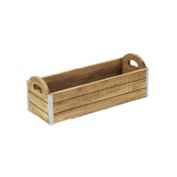 Cheungs Decorative Wooden Ledge Planter With Metal Border Accents