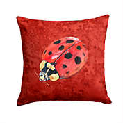 Caroline&#39;s Treasures Lady Bug on Deep Red Fabric Decorative Pillow 14 x 14