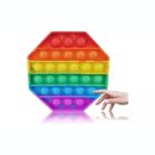 Alternate image 1 for Link Rainbow Bubble Popper Sensory Fidget Toy Silicone Stress Reliever Toy Autism Special Needs - Rainbow Hexagon