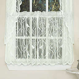 Sweet Home Collection   Knit Lace Polyester SongBird Motif Kitchen Window Curtain, 24