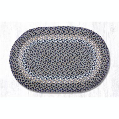Earth Rugs C-05 Blue / Natural Oval Braided Rug 20 x 30 inch. View a larger version of this product image.