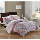 Alternate image 0 for Chic Home Bristol 4 Pieces Duvet Cover Set Cotton Zipper Closure Pillow Shams - Queen 90" x 90" - Pink