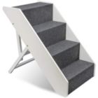 Alternate image 0 for Arf Pets Wood Dog Stairs, 4 Levels Height Adjustment Wide Pet Steps, Foldable, White
