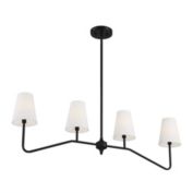 Trade Winds Lighting 4-Light Linear Pendant Light In Matte Black - TW30083-MBK