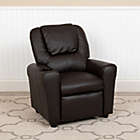 Alternate image 0 for Flash Furniture Contemporary Brown Leathersoft Kids Recliner With Cup Holder And Headrest - Brown LeatherSoft