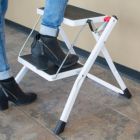 Alternate image 3 for Amerihome Mini Compact Foldaway Design 2-Step Utility Stool - White,Black