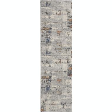 Kathy Ireland Grand Expressions Indoor only Area Rug - 2'2" x 7'6" Grey/Multi. View a larger version of this product image.